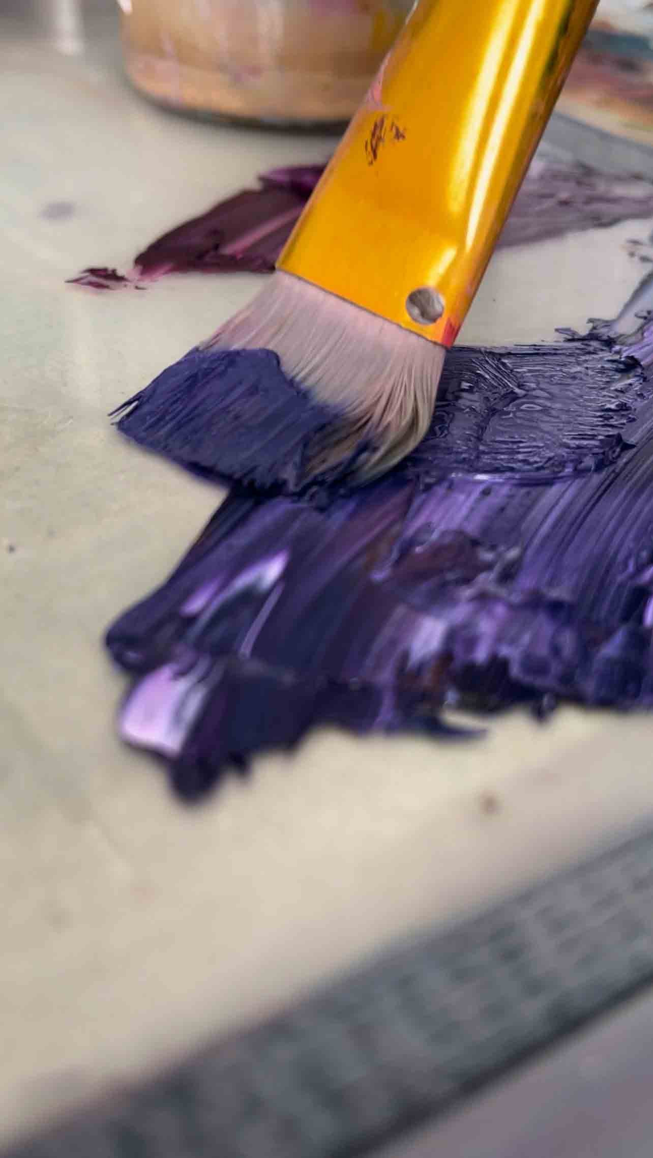 Trying to mix the perfect shade of purple