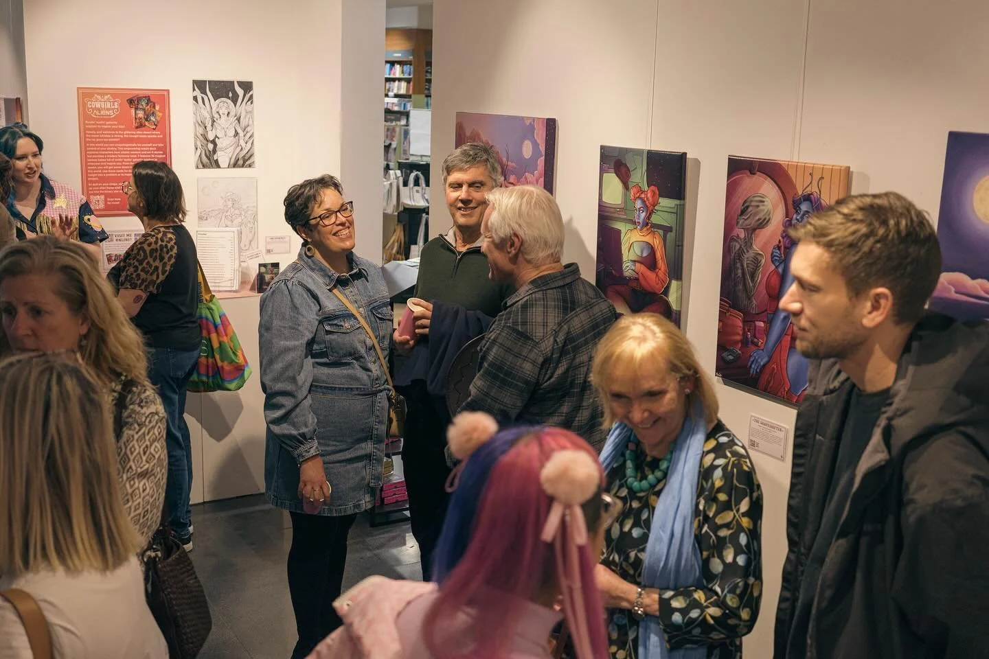 A huge thank you to everyone who came out to celebrate the opening night of my solo exhibition and the launch of the Cowgirls and Aliens oracle! My heart is so full and I am so grateful for you all! 🥺😍 The exhibition is on till the 26th of August a