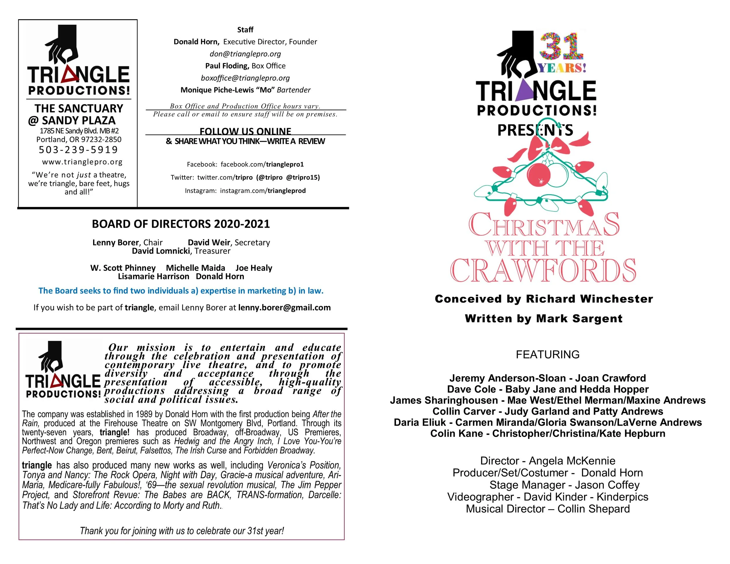 Christmas With The Crawfords 2022 Christmas With The Crawfords — Triangle Productions!