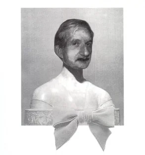 Collage portrait of Georges Mora from a Tolarno Galleries adverstiment c.1980's