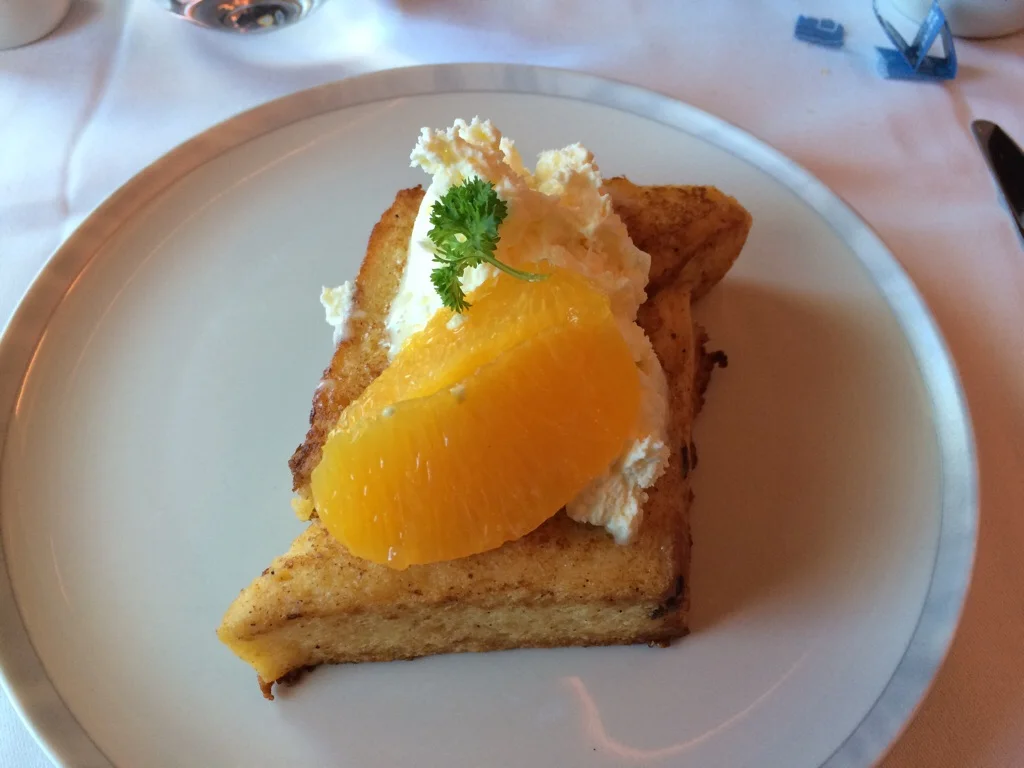 The French toast was delicious.