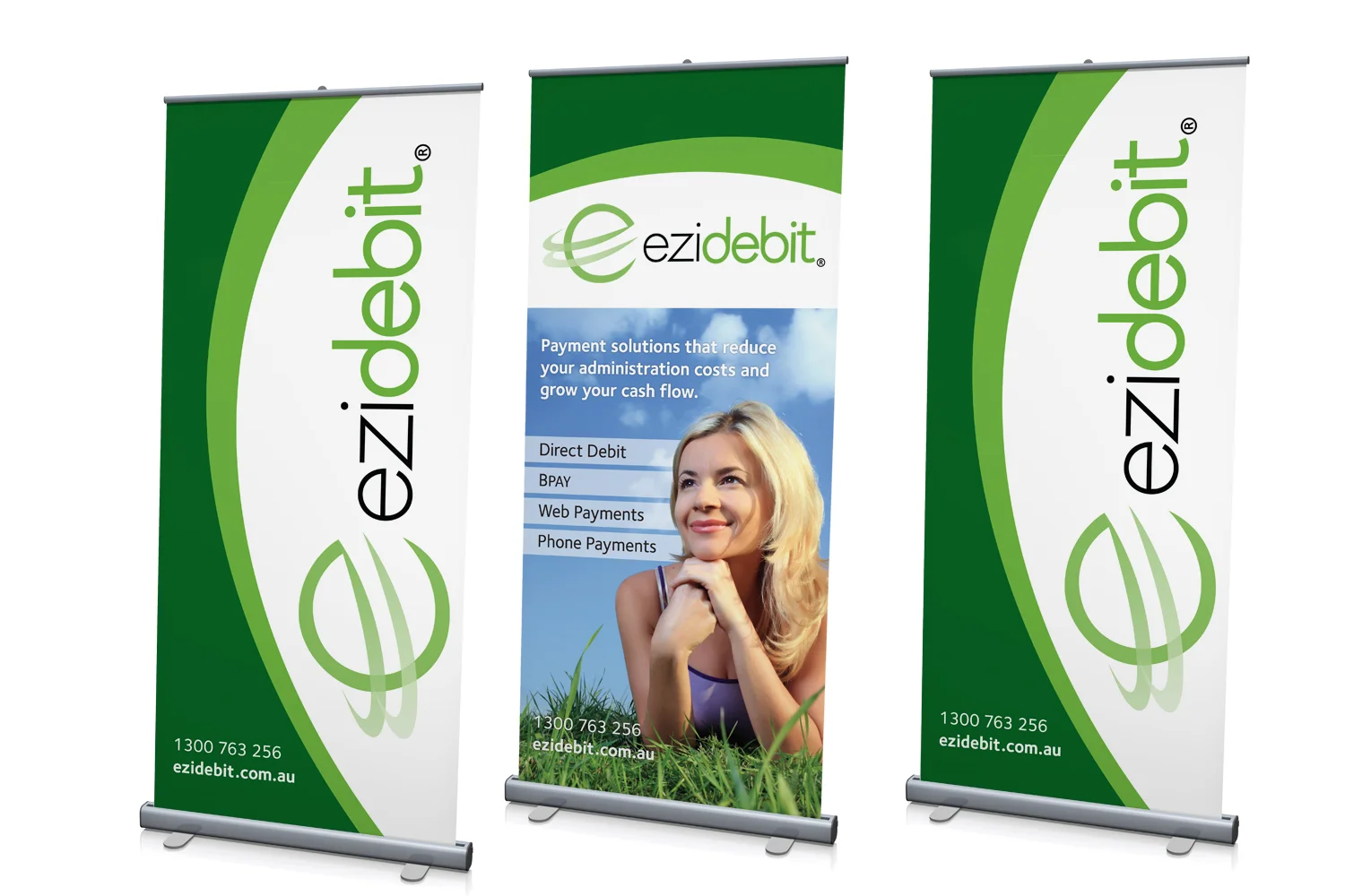 Pull Up Banners: Large Format 1200mm w x 2150mm h, CMYK + 2 PMS / 1 side, 200gsm matt Waratah fabric