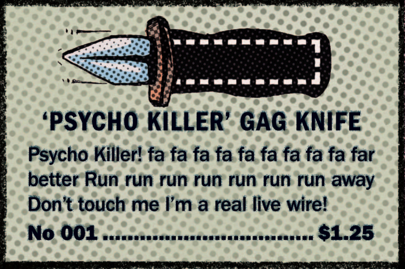 Psycho Killer Gag Knife Comic Book Ad