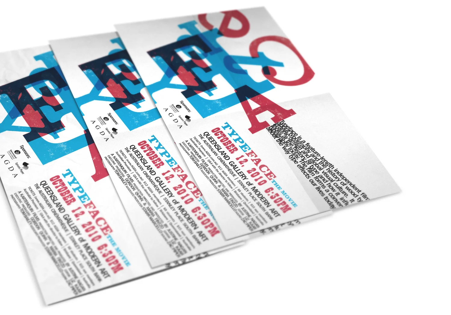 594mm w x 420mm h, folded size 210mm w x 297mm h, 3 PMS / 1 side, 150gsm Spicers Pacesetter, letterpress print from polymer plate