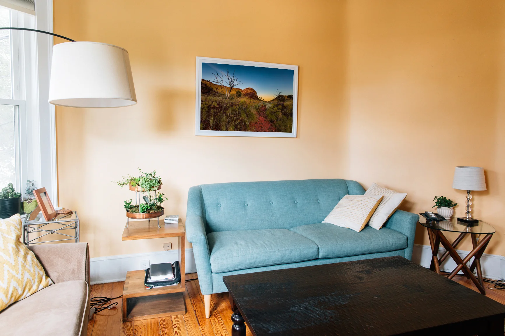Naturally Lit Warm Living Room