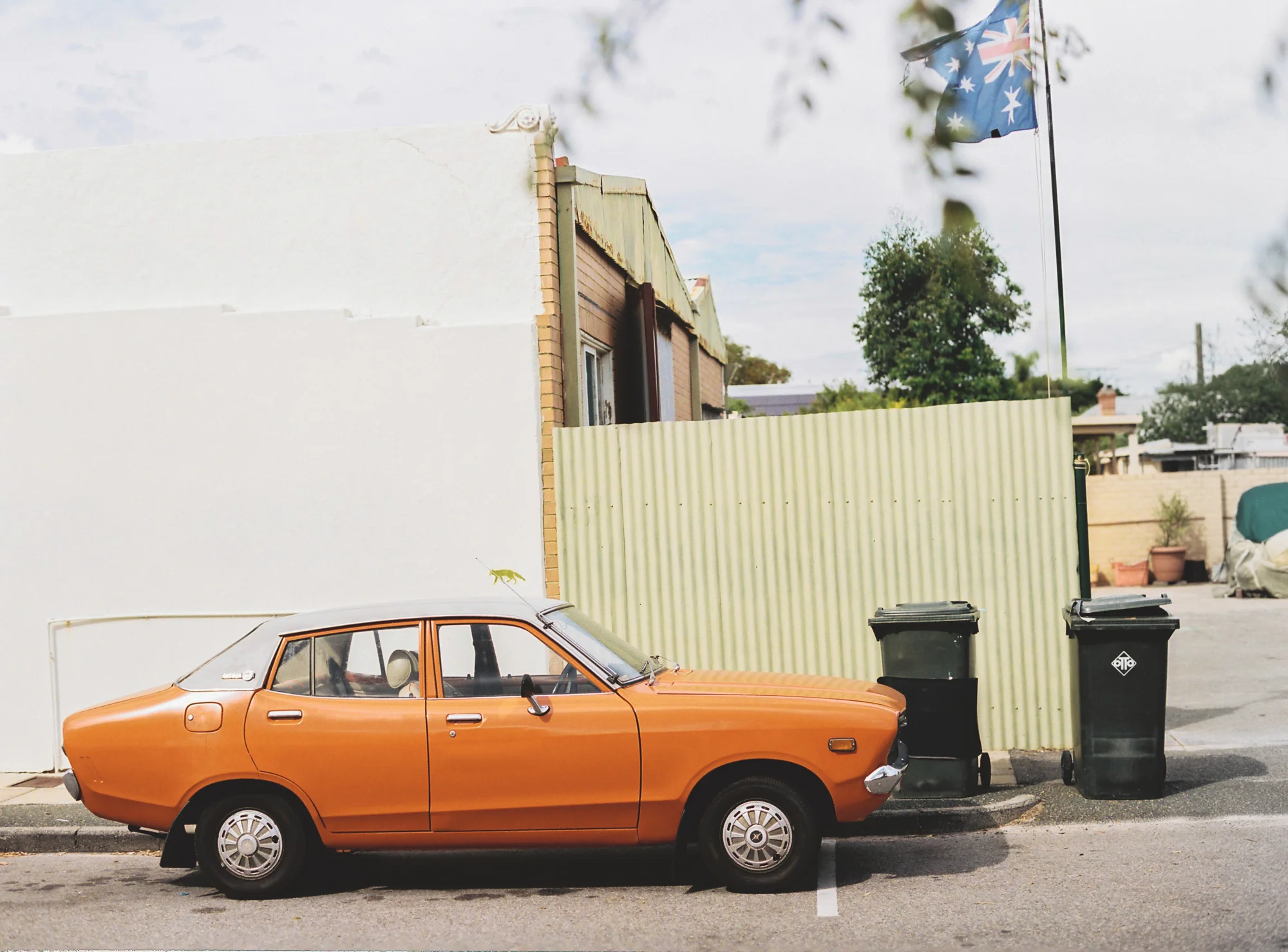 Red Skin Under Australian Flag