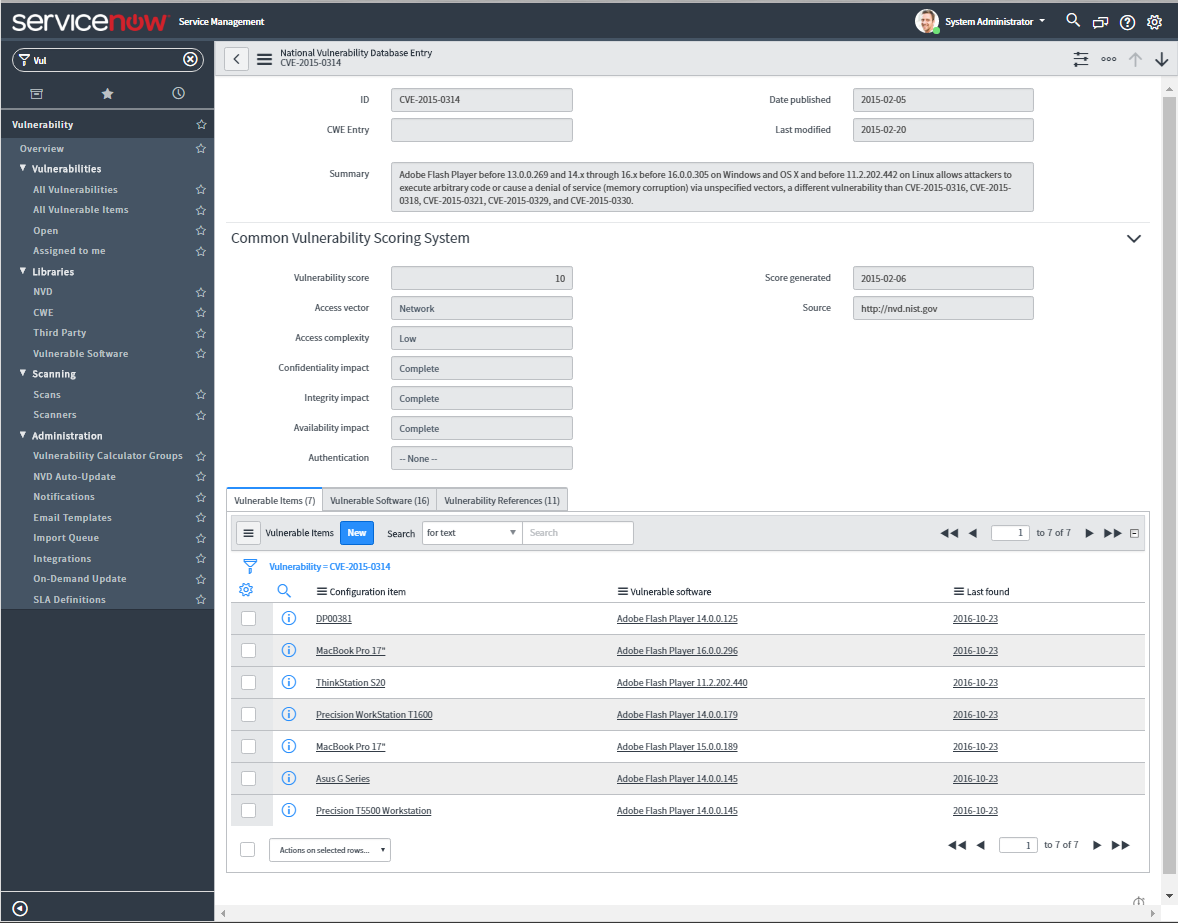 Vulnerability Response NVD Entry Form