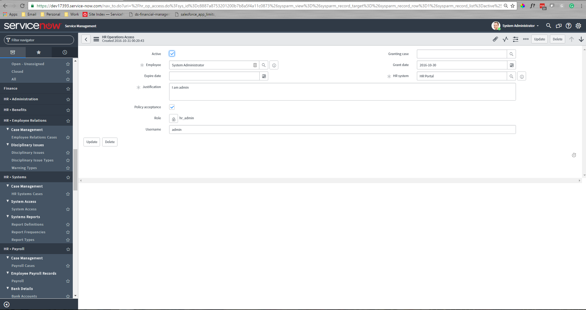HR System Access