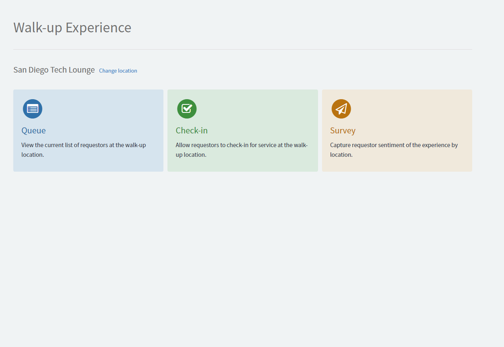 Walk-up Experience — ServiceNow Elite