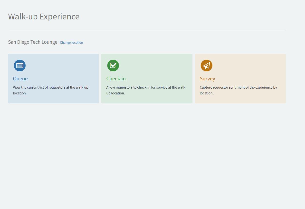 Walkup Experience — ServiceNow Elite