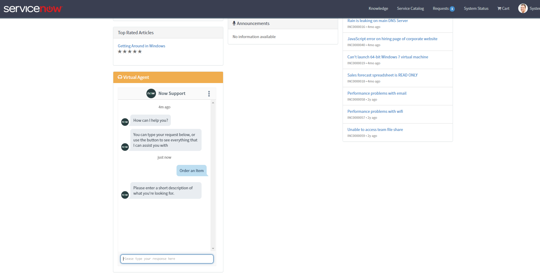 Virtual Agent Widget