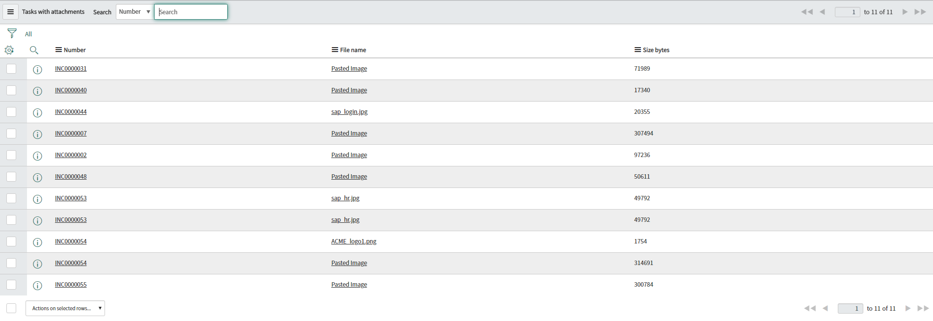 Tasks with Attachments Report — ServiceNow Elite