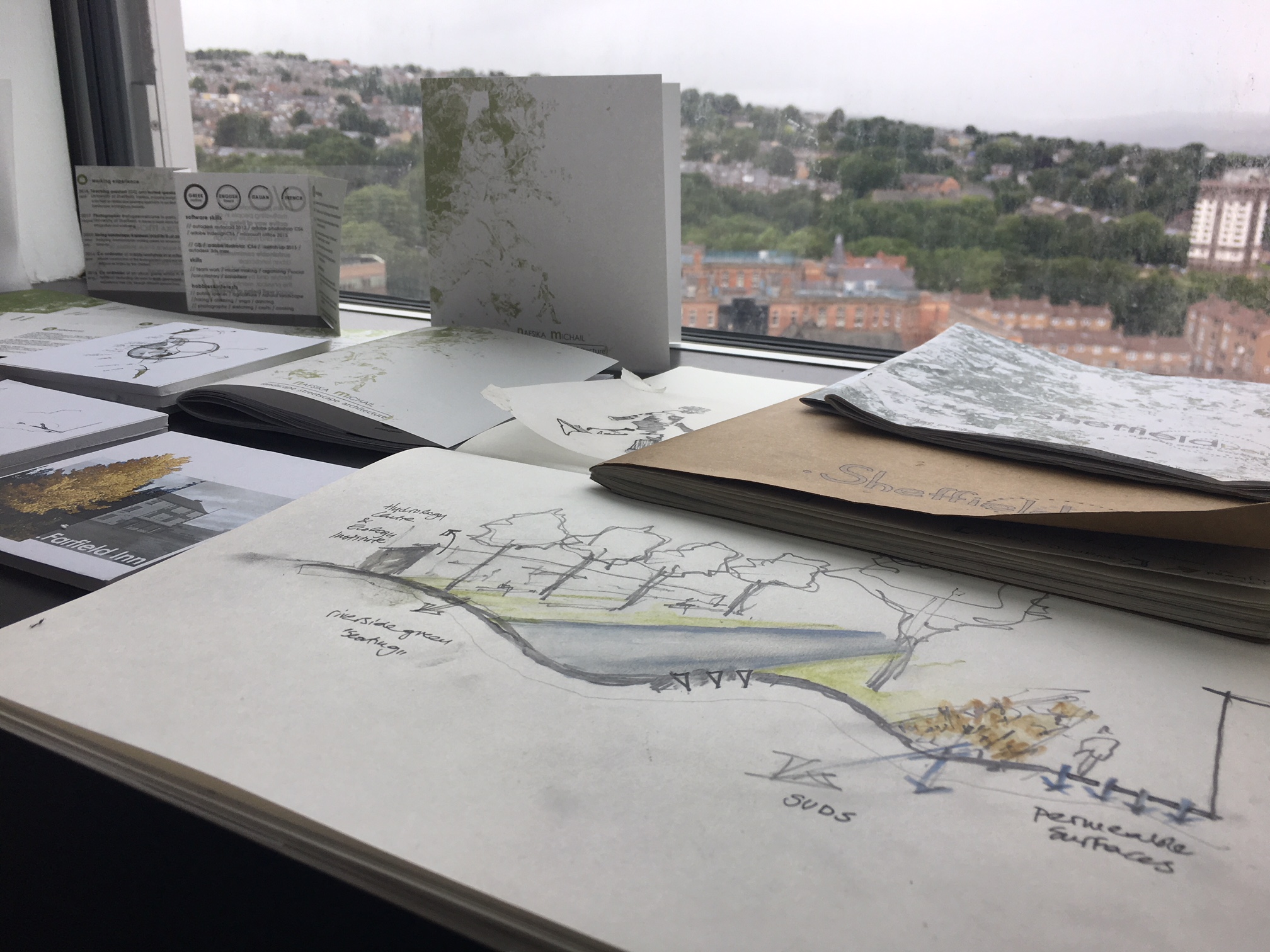 Some of Nafsika's sketches of the Upper Don Valley in Sheffield