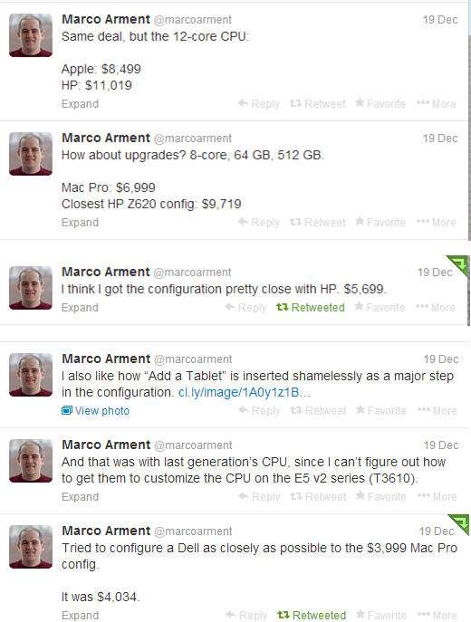 @marcoarment with some interesting numbers on "equivalent" HP and Dell machines.
