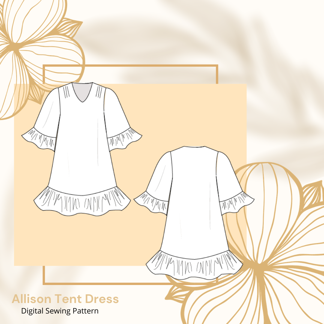 Allison Tent Dress A4/US Letter, A0/Copy Shop PDF Pattern Sizes XS