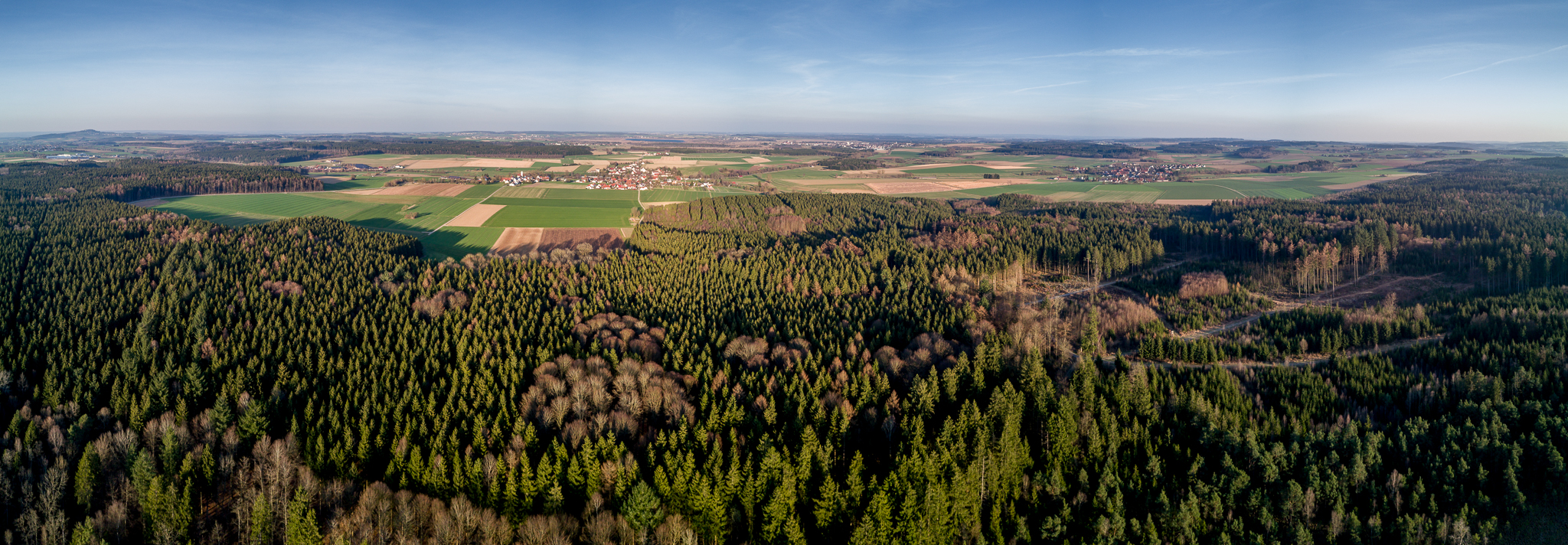 Panorama - Bussen mit Kanzach - Blick NO