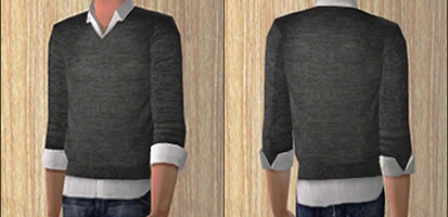 sweater with untucked dress shirt