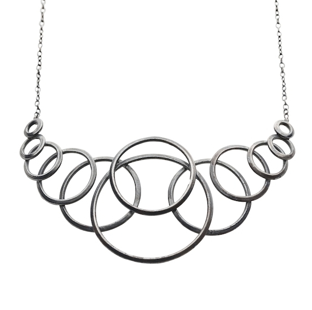 O-Necklace, Oxidized Sterling Silver Lei Foo Jewelry