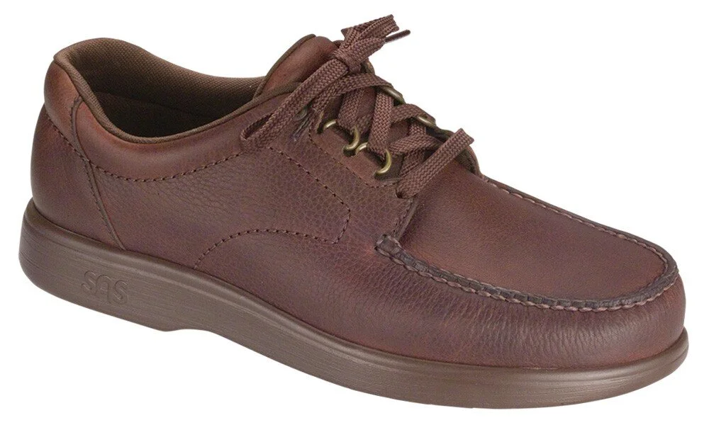 SAS Shoes Men\'s Burgundy Leather Moc Toe‎ Lace Up Comfort Size 12 M Bout Time Mulch - Men main image 4