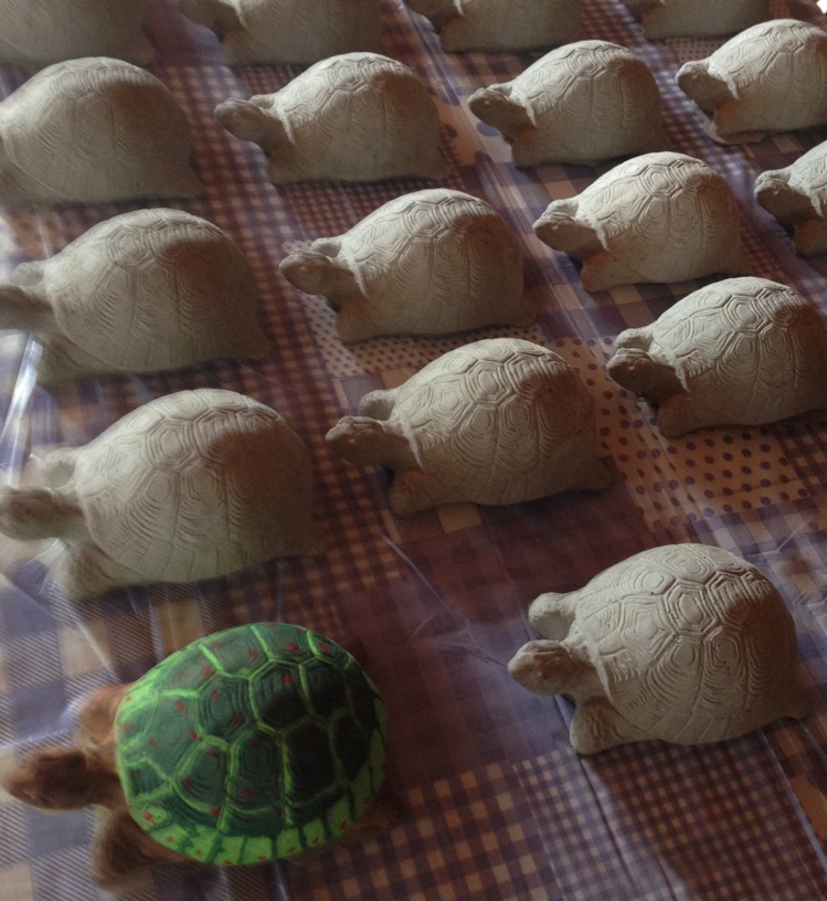  concrete turtles ready for painting 