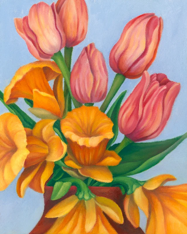 Tulips and Daffodils (in private collection)