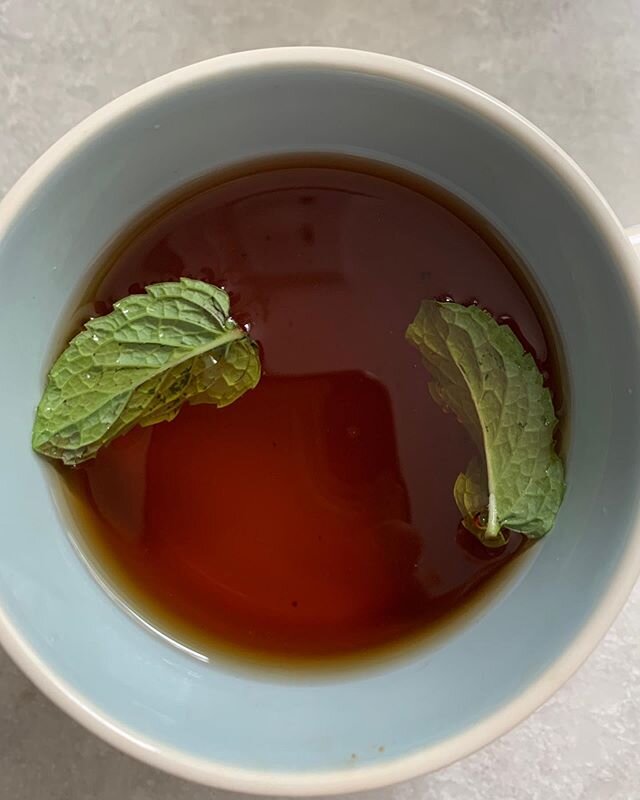 Mint from our garden in my afternoon tea ☕️