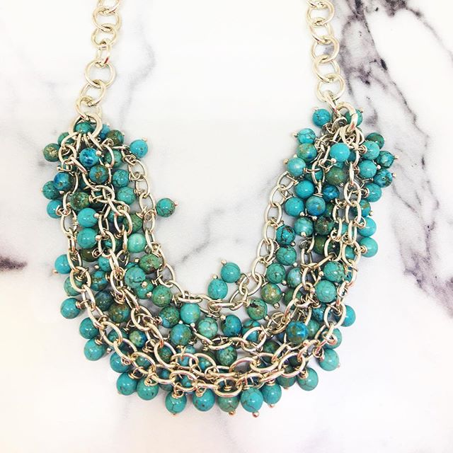 Havana Ou-la-la statement necklace // available on our @etsy shop link in bio // #veryvalero #turquoise #statementjewelry #statementnecklace #turquoisejewelry #statementart #colourpop #colorobsessed #etsylove #etsyjewelry #etsytoronto #etsyhandmade #