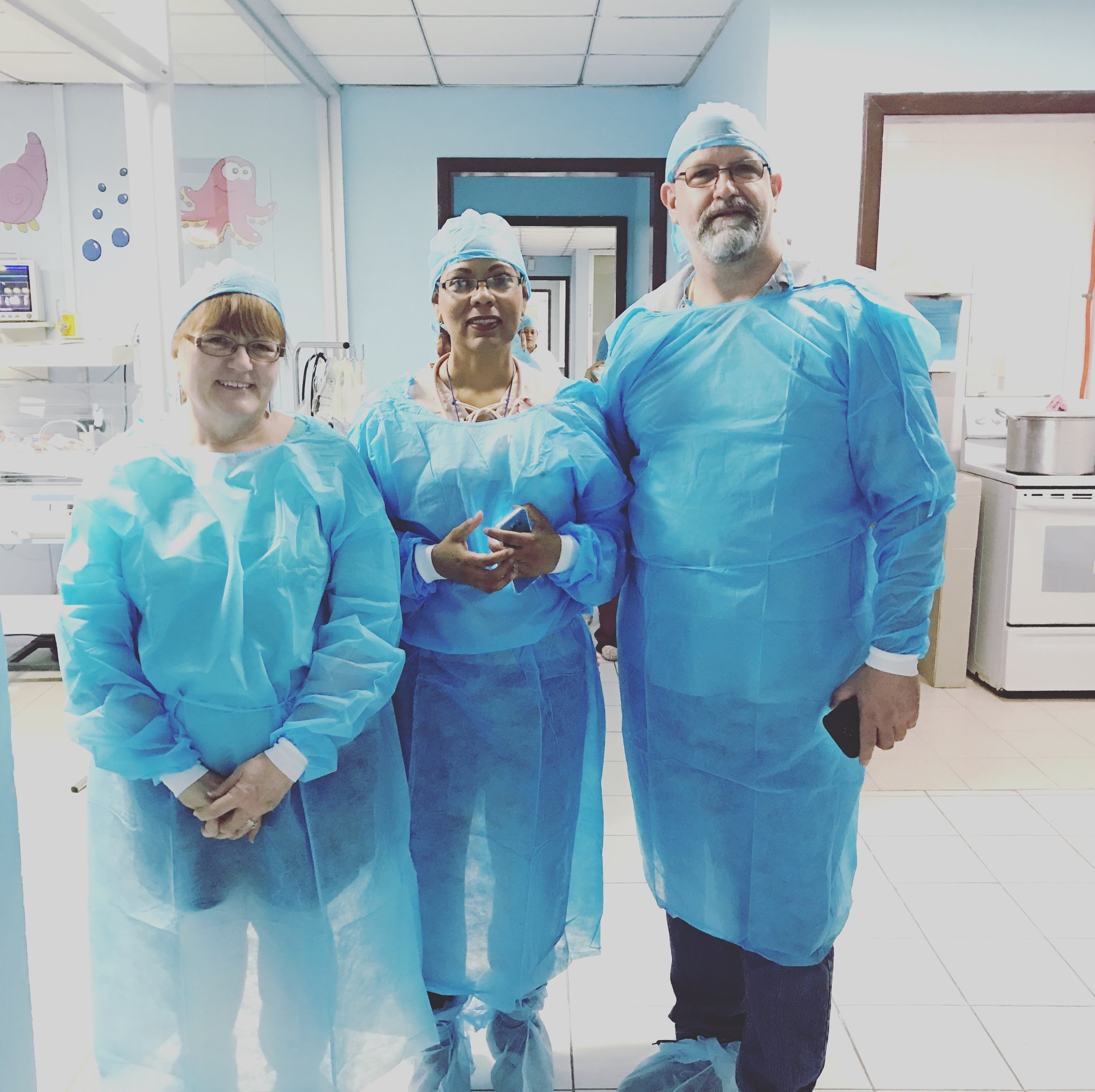 Betty Moffitt and Michael Scudiero with Frances one of the Medical Directors