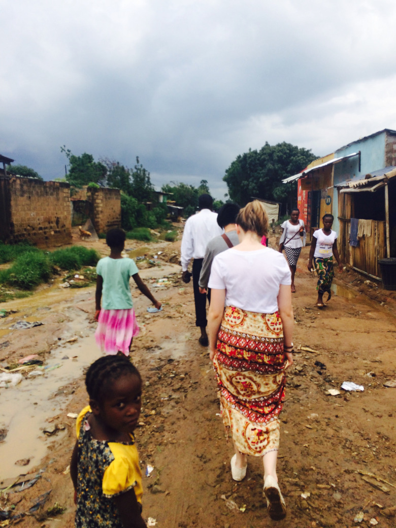 Waking through a local neighborhood in Lusaka.