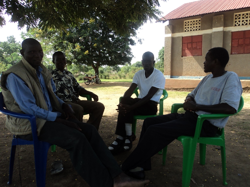 an evening conversation between Pastors-----Pastor Bishop Bita in tee shirt