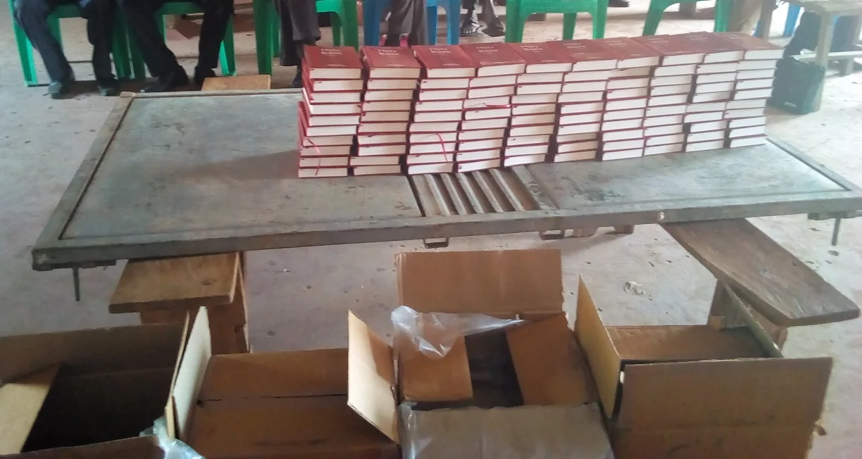 Bibles redy for distribution. .jpg