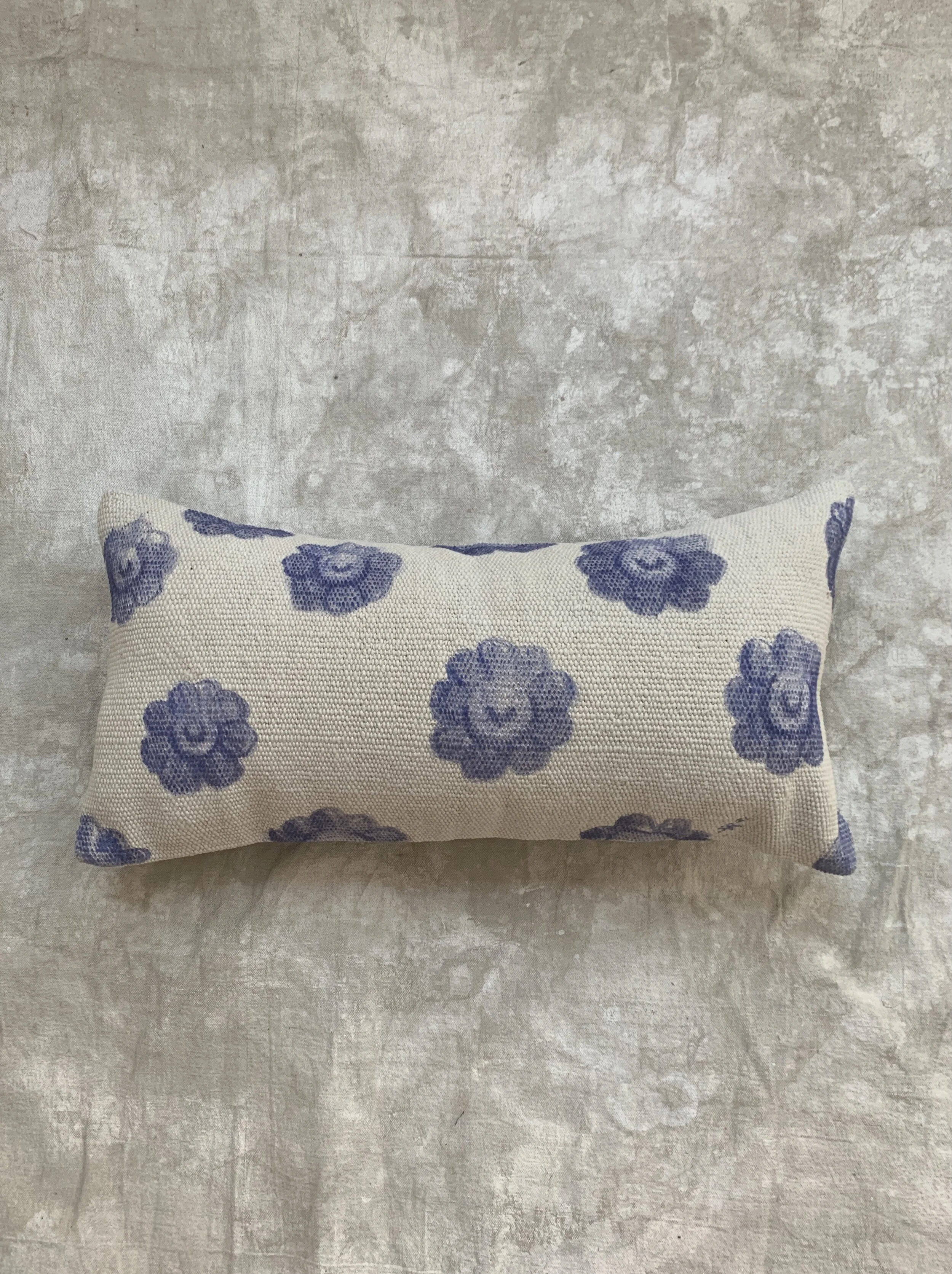 blue flower pillow