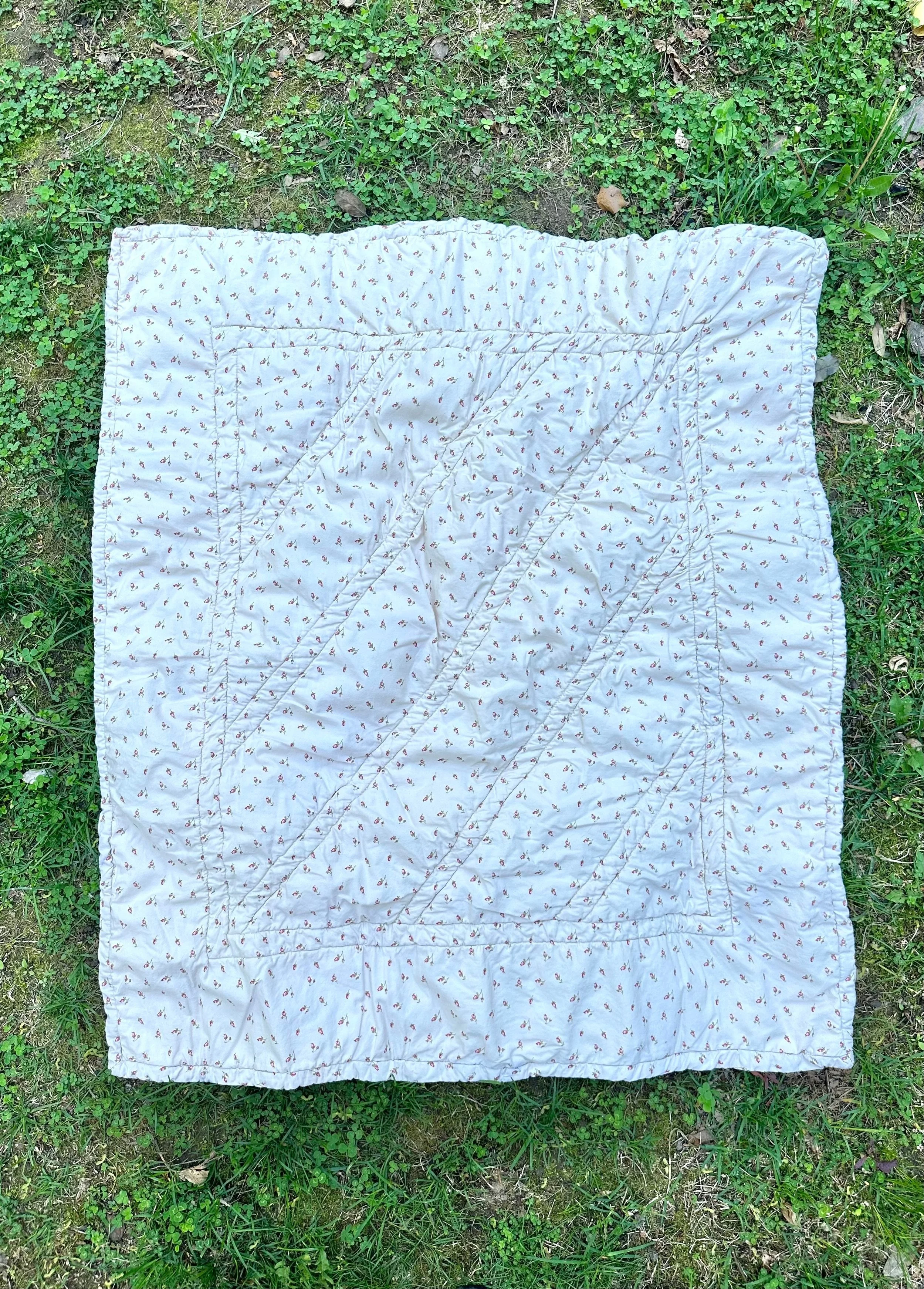 Bespoke handmade baby quilt all natural fiber