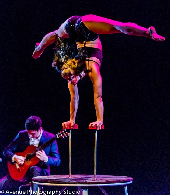 Angel of Death canes act in Frostbite Circus' Production Heartache Hotel photo by Robert Dearden, February 2016