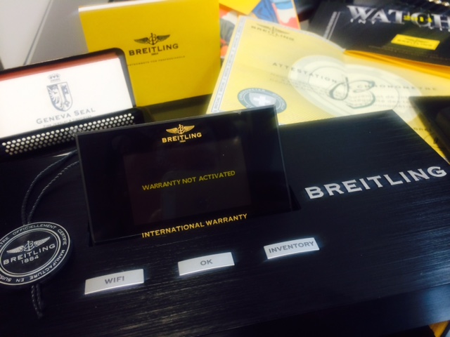 Warranty Chip and Breitling Warranty Initiation Box