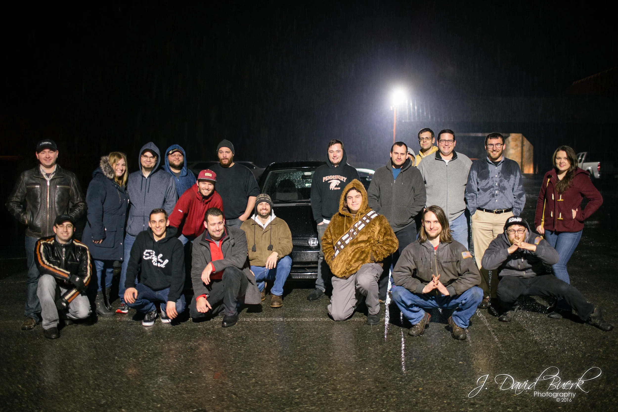 January, 2016 Regular Car Reviews meetup, posed with Silicone Sally.