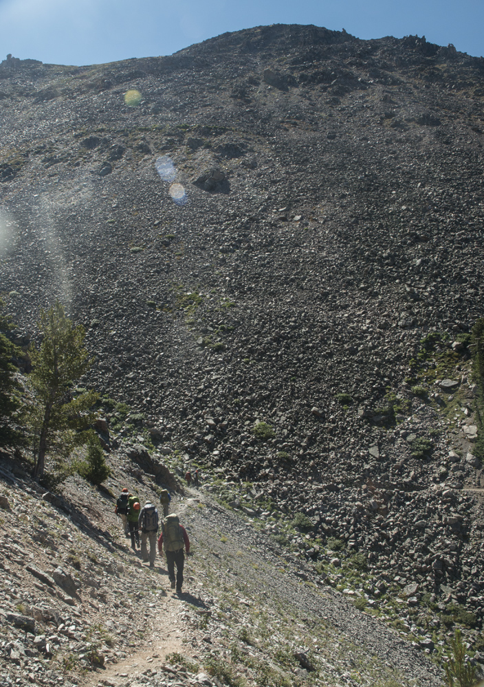 Heading down the switchbacks