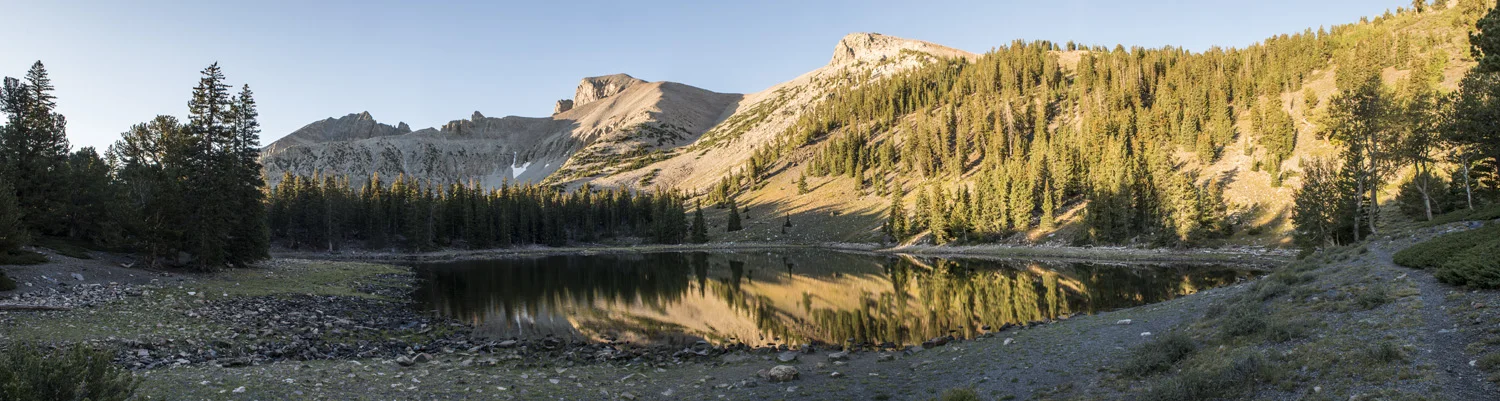 Stella Lake with my destination, Wheeler Peak in the background.