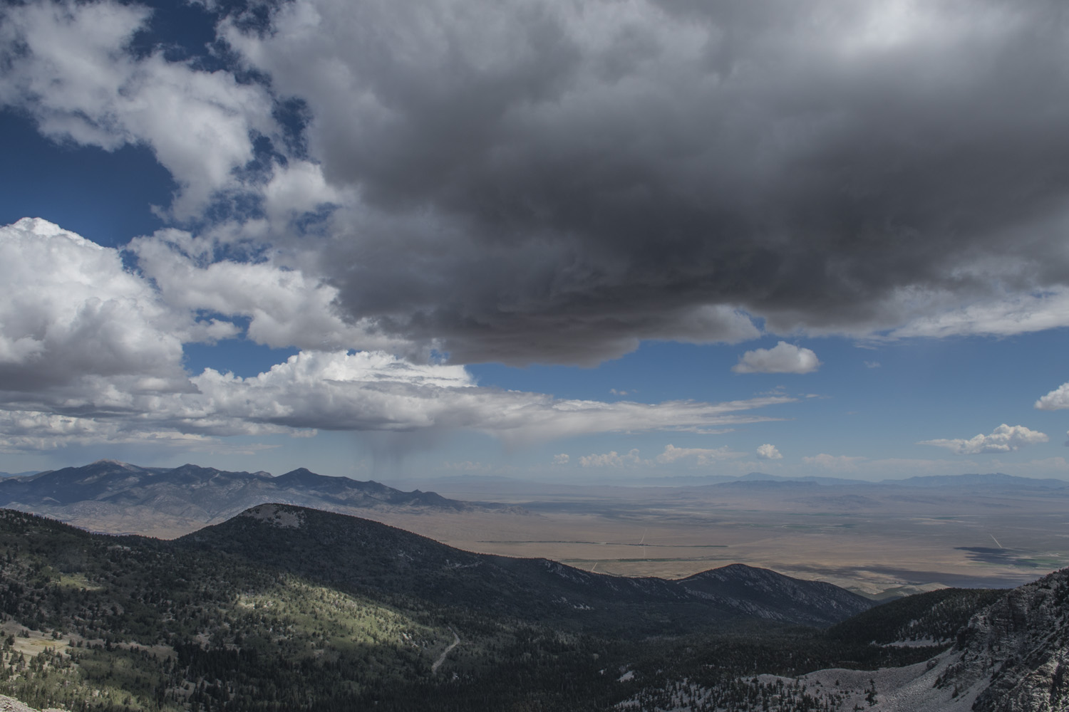 Dark clouds nearing the summit