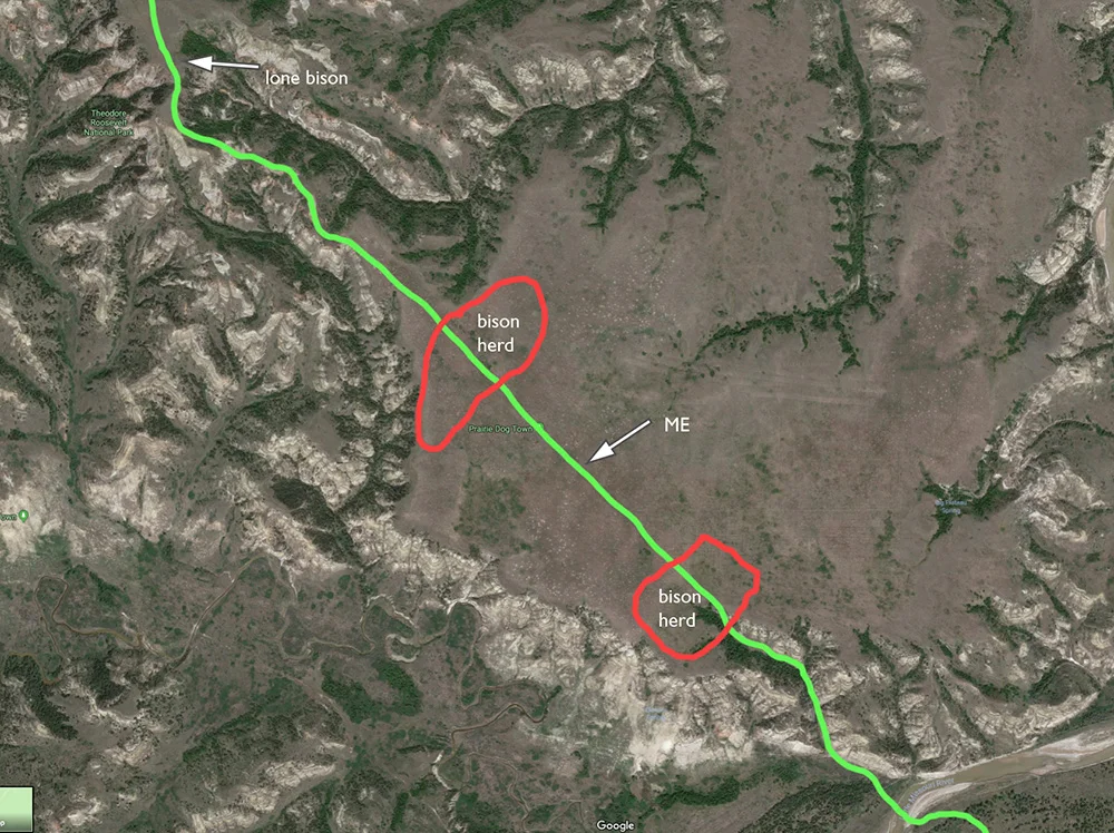 A map of my situation on Big Plateau.