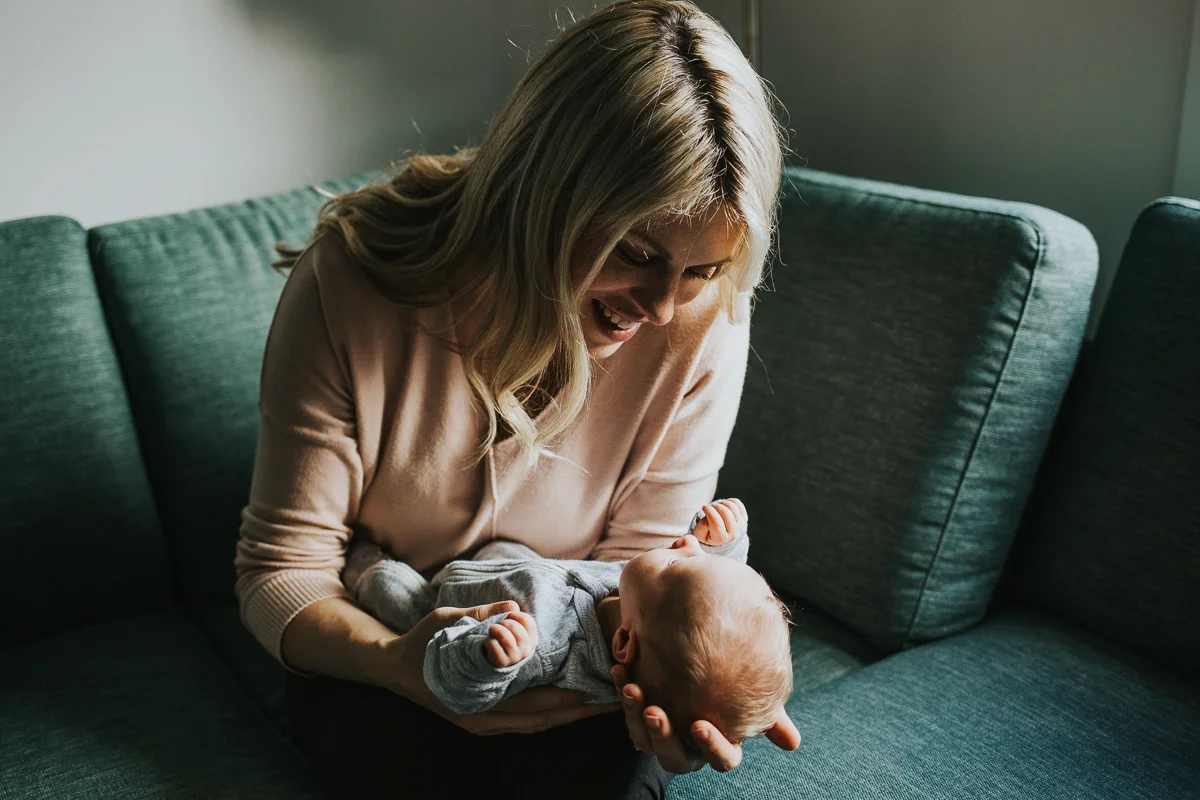 Mother and newborn baby