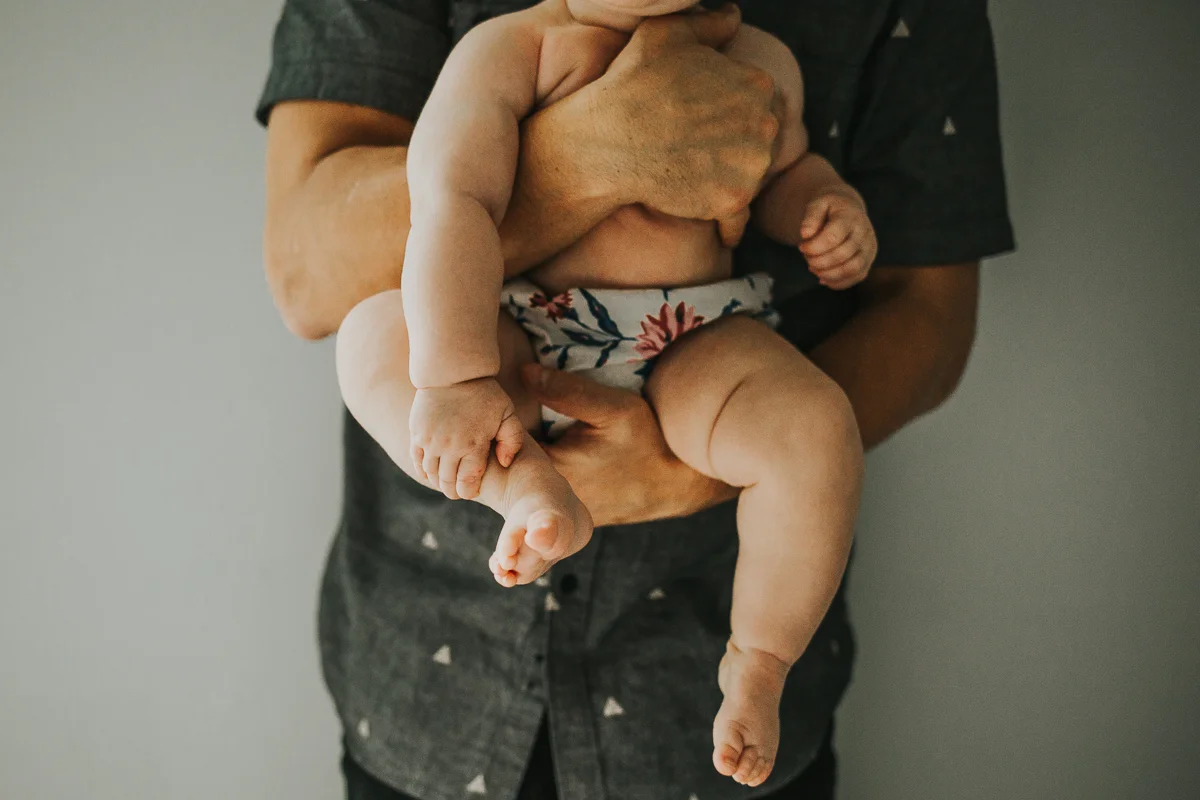 Father and daughter chubby leg rolls