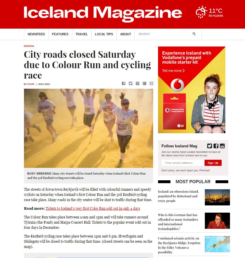icelandmagazine City roads closed saturday.JPG