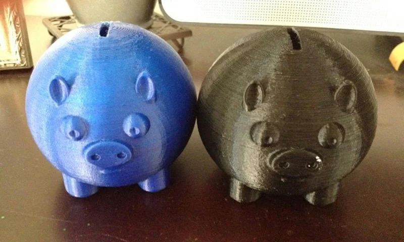 Piggy Banks Printrbot Simple - 0.2mm layer height - Black & Blue PLA