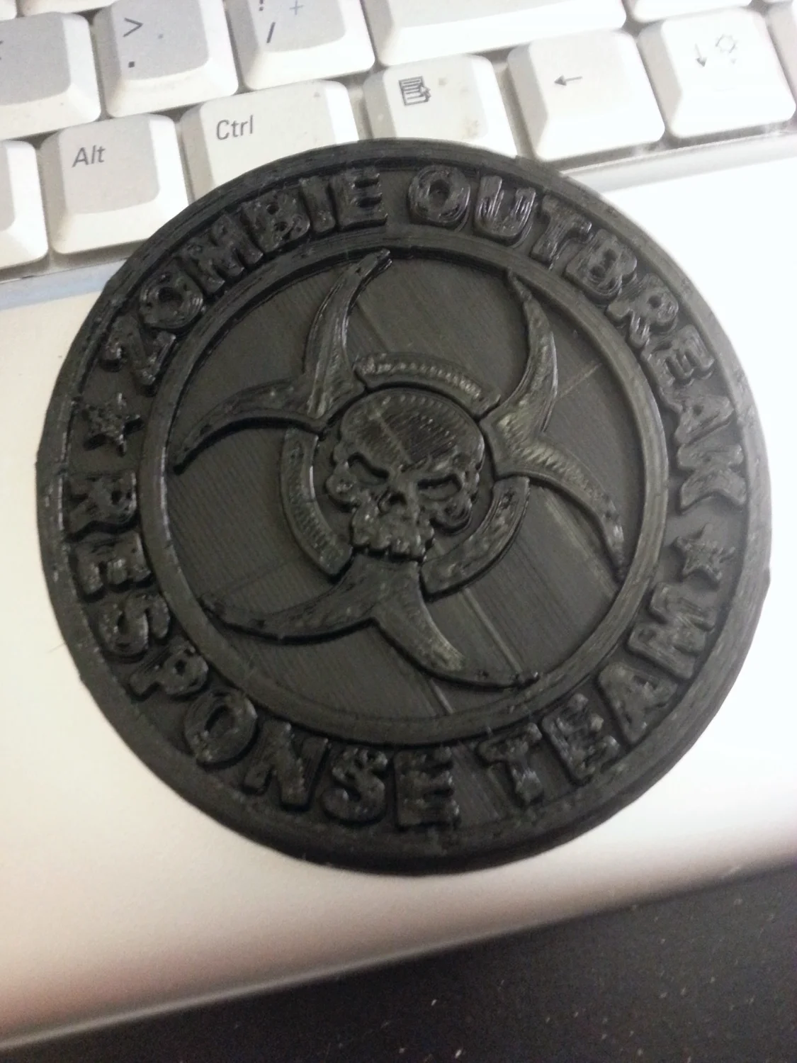 Zombie Outbreak Coaster Printrbot Simple - 0.25mm layers - Black PLA