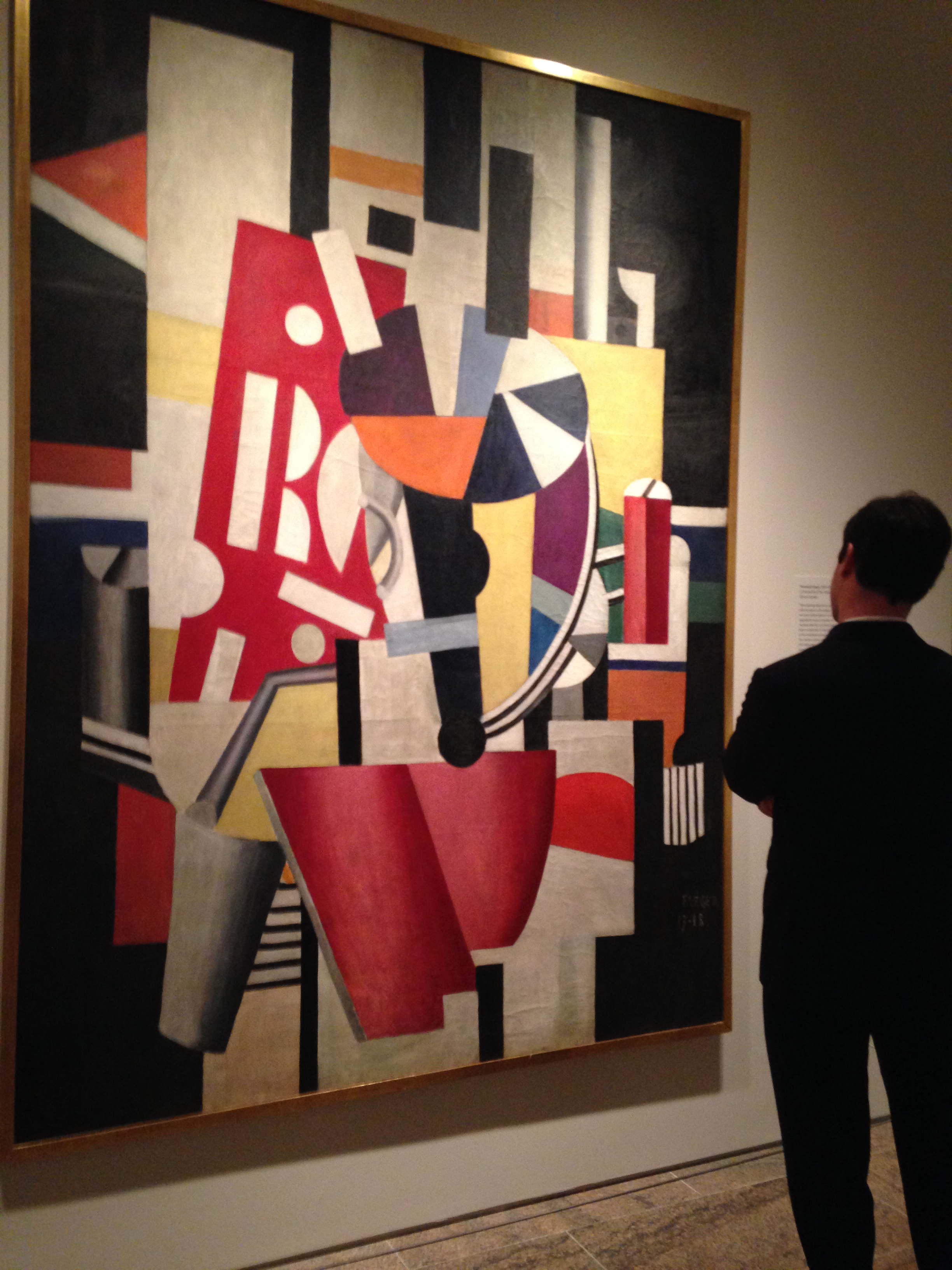 Composition (The Typographer) by Fernand L é ger. After weeks of viewing only an image of this painting, it was exciting to see the scale and color in person.