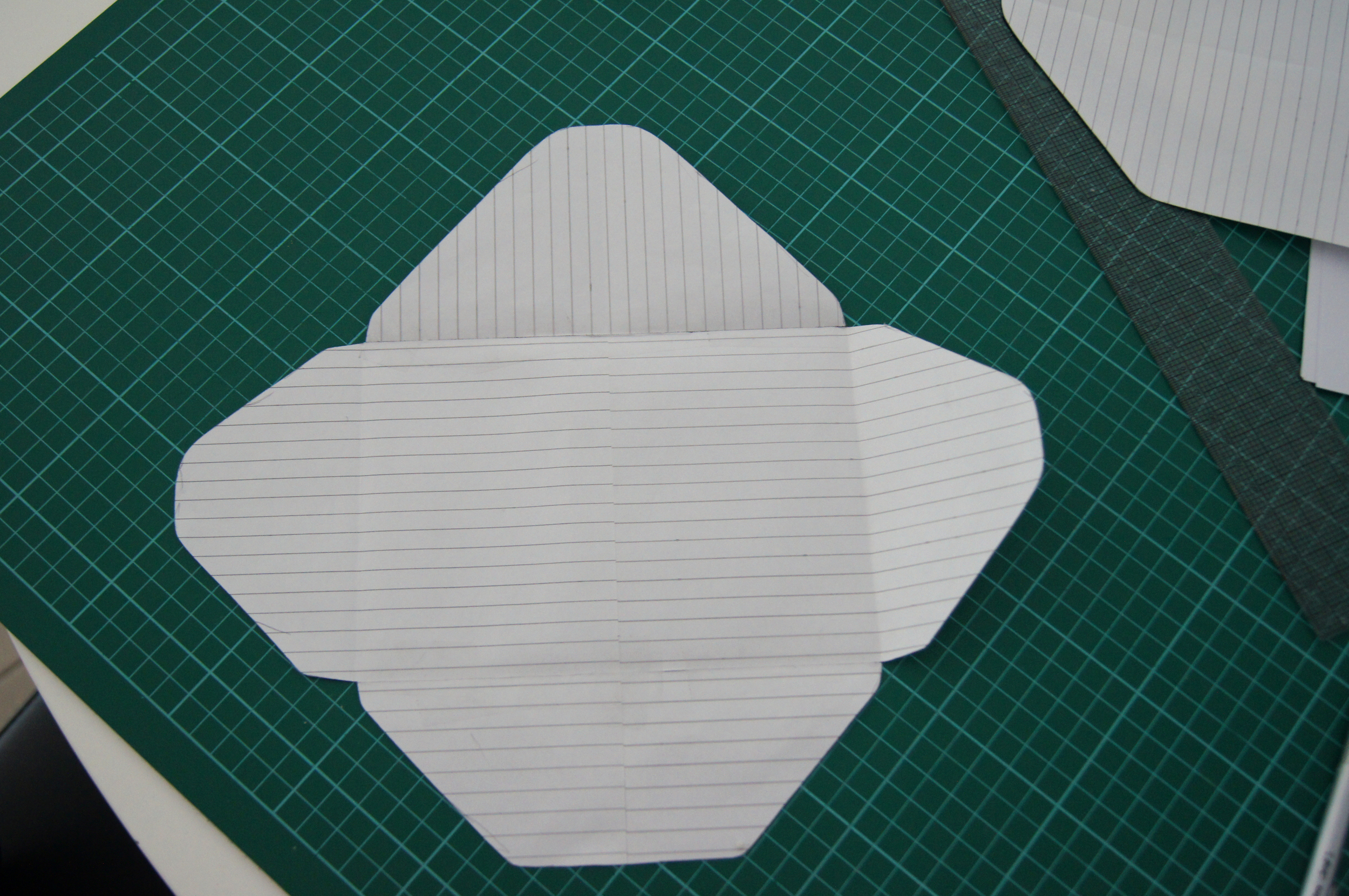 This is the finished template that folds up to fit my invitations and what we shall be using the navy cardstock for. If you look closer you can see in the lines where there are joins to match up and make a perfect template.