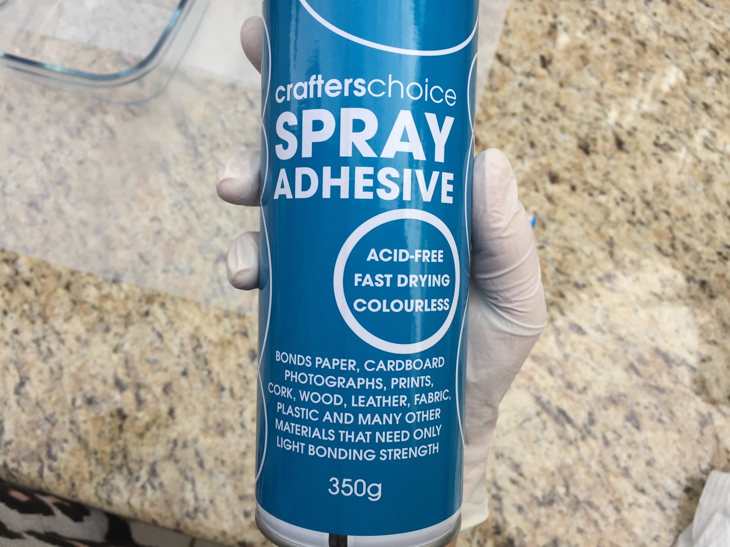 This is the spray adhesive I used, if you are deciding between glue or this. Don't forget to always read labels.