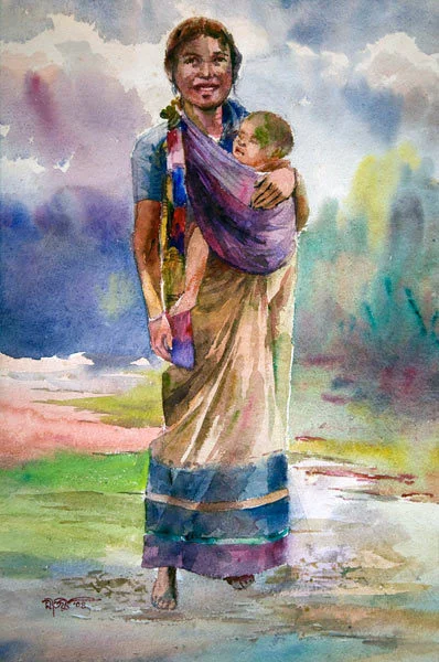 Mother and Son - SOLD! 16″ X 24″ US$ 250.00 + shipping & 