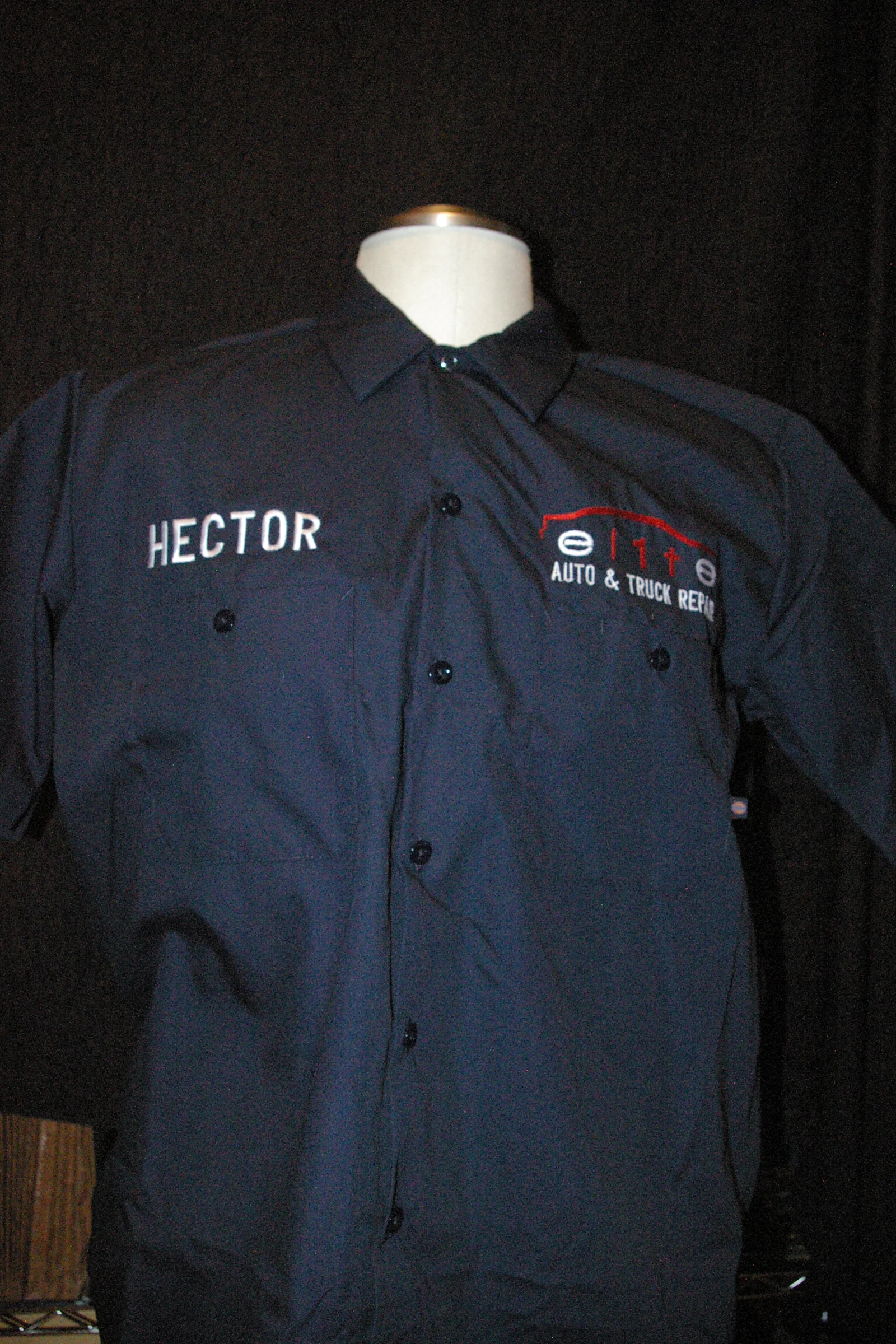 Work shirt with logo and name